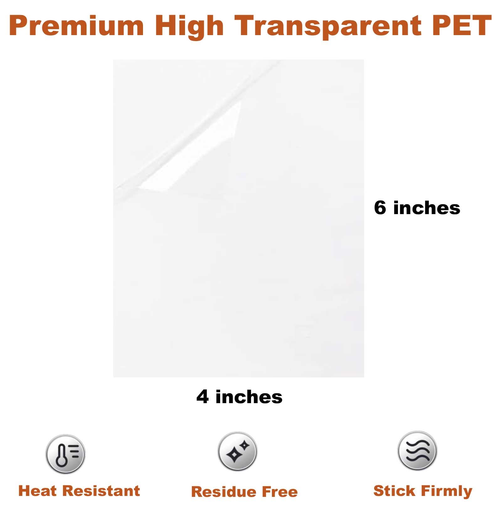 JINCH Windshield Sticker Applicator Holder Static Cling, 10 Pack 4 x 6 Inches Heat-Resistant Clear PET Electrostatic Film for Ve